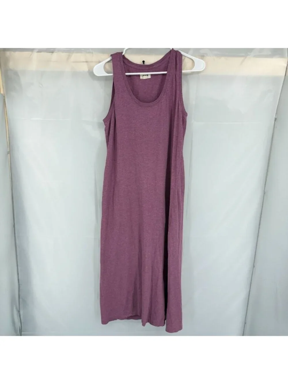 Pact Clothing Women M Tank Midi Dress Pink Purple Sleeveless Side Slit Stretch - Picture 2 of 9